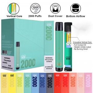 ของแท้ Vapen Macro 2000 Puffs ปากกา Vape ที่ใช้แล้วทิ้งพร้อมขดลวดแนวตั้งบวก XXL Xtra Extra Flex Vaporizer บาร์ที่เต็มไปด้วย Bars E Cigs Vaporizers