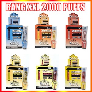 บาง XXL ปากกา vape ทิ้งอุปกรณ์บุหรี่อิเล็กทรอนิกส์ 800 มิลลิแอมป์ชั่วโมงแบตเตอรี่ 6 มิลลิลิตร pods ที่ว่างเปล่าเดิมไอระเหย 2000 พัฟชุดขายส่ง